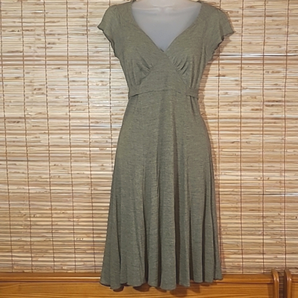 Wool Blend Tie Back Day Dress